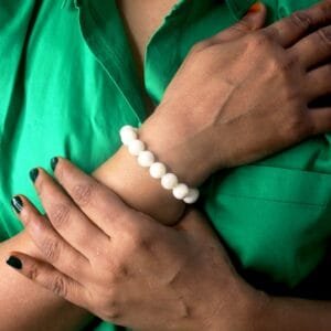 Mother of Pearl Bracelet – 10mm Mother of Pearl Bracelet for Emotional Balance, Calmness & Feminine Energy