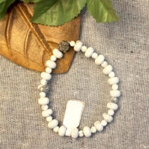 Howlite Bracelet – Flat & Round Beads for Calmness & Mental Clarity