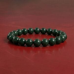 Green Jade Bracelet – 10mm Green Jade Crystal Bracelet for Prosperity, Luck & Harmony