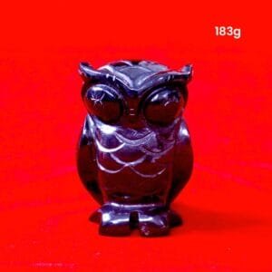 Black Tourmaline Owl Figurine – Wisdom, Protection & Grounding Energy - 183g