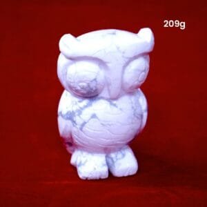 Howlite Owl Figurine – Wisdom, Calm Mind & Peaceful Awareness - 209g