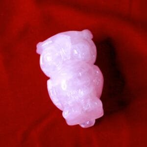 Rose Quartz Owl Figurine – Lakshmi Wisdom, Love & Harmonious Energy - 223g