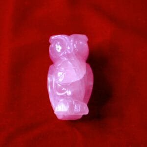 Rose Quartz Owl Figurine – Lakshmi Wisdom, Love & Harmonious Energy - 88g