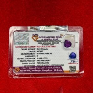 Amethyst 3.81 Carat Pear Faceted Cut – Clarity, Calm & Focus