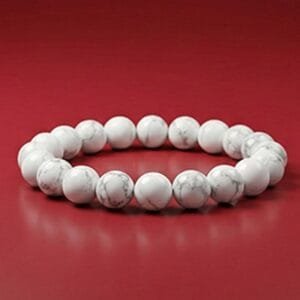 Howlite Bracelet – 10mm Natural Howlite Crystal Bracelet for Calm Mind & Emotional Balance